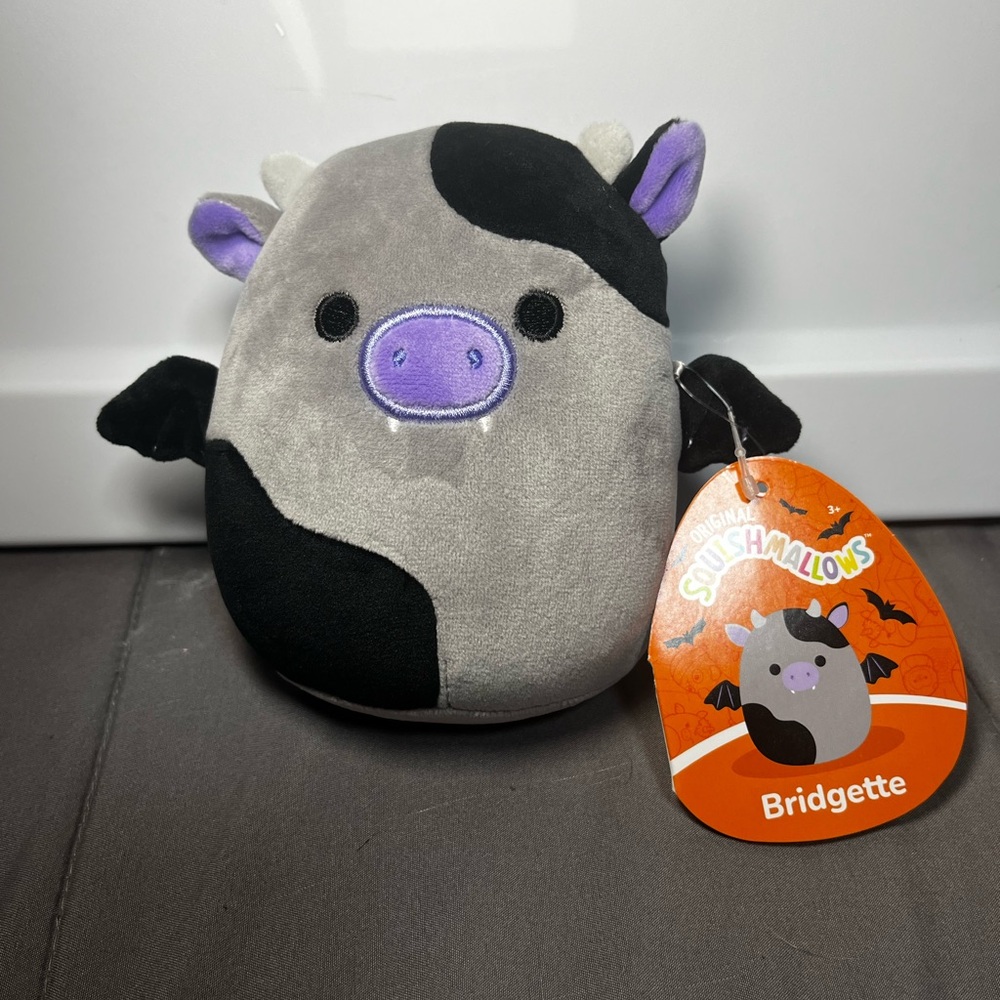 Squishmallow Bridgette Cow Bat‎ 8” Plush Halloween 2024 NEW w/ Tags Rare